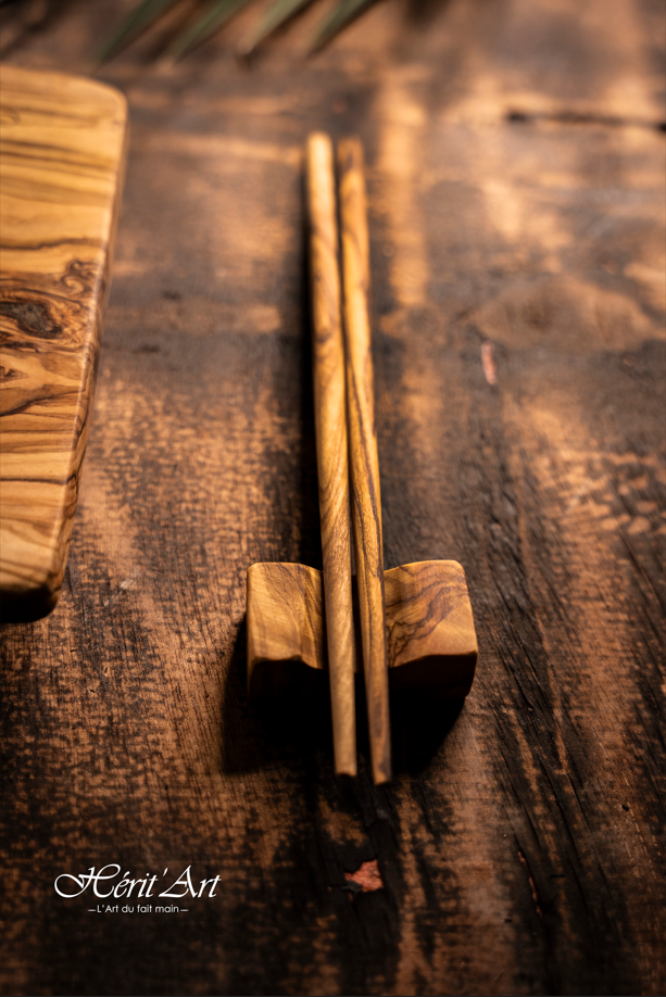 Set de Sushi "Tokyo" en bois d'olivier rustique